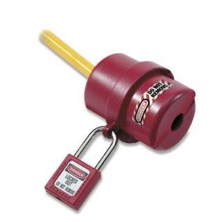   S2005 Plug Lockout, Fits 2 Prong 120 Volt Plug, Red: Office Products