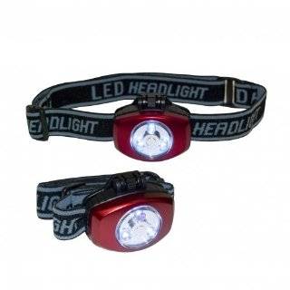 GreatLite 32903 4 Cell 2 Pack 3 LED Headlamp with Push Button, Black 
