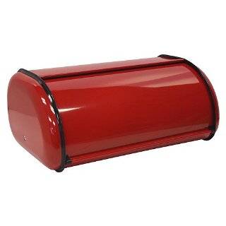Deluxe Solid Color Bread Box Color: Red Polder Premium Steel Bread Box