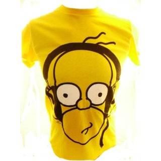 Simpsons Bright Homer with Headphones Mens T Shirt 