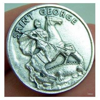  Sterling Silver Antiqued Saint George Medal West Coast 