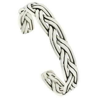  Sterling Silver Celtic Knot Wire Cuff Bangle Bracelet 7 mm 