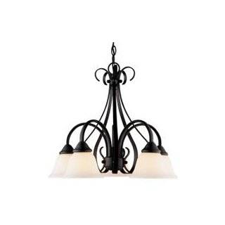  Nuvo 60/141 5 Light Chandelier with Ecru Shades