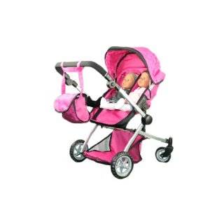    You & Me Companion Twin Doll Stroller   Pink Hearts: Toys & Games