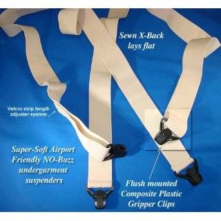 Undergarment Soft Suspenders with 4 No buzz Clasps