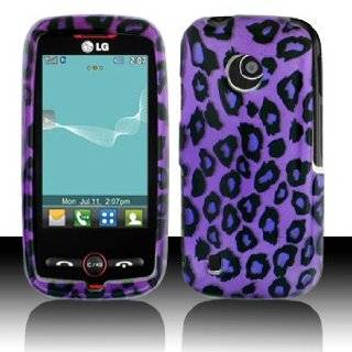 Purple / Black Leopard Print Snap on Hard Skin Shell Protector Cover 