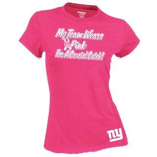   York Giants Womens Breast Cancer Awareness My Team Wears Pink T Shirt