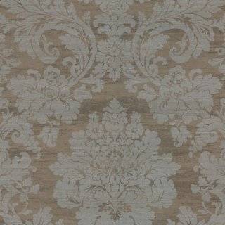  Wallpaper French Faux Aqua Blue Large Damask with Gold 