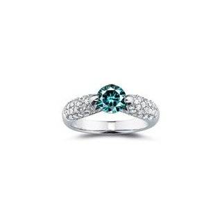  Blue Diamond Ring   0.84 Ct Teal Blue Diamond & 0.42 Ct VS Diamond 