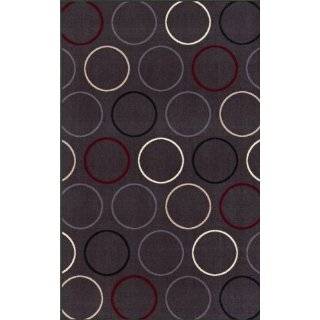 Hand Tufted Carpet Area Rug Contour Lines BLACK 5x8 Structures Black 