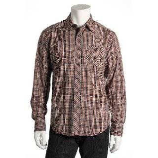   Button Down Shirt, Size Medium EQ by Equilibrio Rust Plaid LS Button