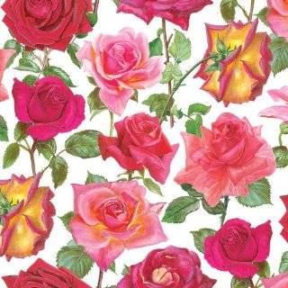 Entertaining with Caspari Gift Wrapping Paper, 2 Full Sheets, Rose 