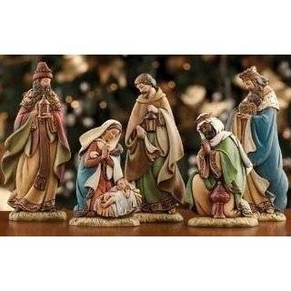    11 Piece Christmas Nativity Set with Wooden Stable 