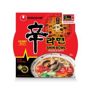 Nong Shim Shin Bowl, Gourmet Spicy, 3.03 Ounce (Pack of 12)