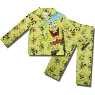  Spongebob Squarepants Boys Flannel Pajama Set: Clothing