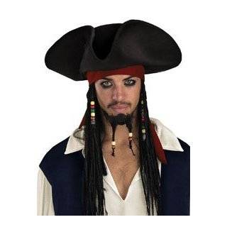 Adult Jack Sparrow Hat with Beaded Locks (Officially Licensed Pirates 