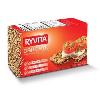 Ryvita Whole Grain Rye Crispbread, Dark Rye, 8.8 Ounce Boxes (Pack of 
