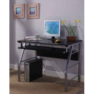   and Metal Home Office Computer Workstation Desk / Table, Silver Finish