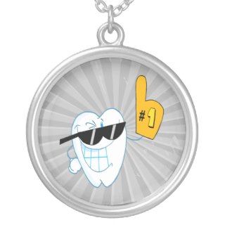 Smiling Tooth Cartoon Character Number One Necklaces