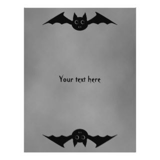 Cute gothic Halloween vampire bat with big eyes Flyers