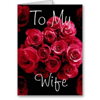 To My Wife Red Roses Happy Anniversary Cards