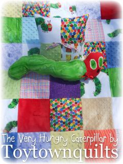 The Very Hungry Caterpillar Chenille Minky Baby Boy Girl Crib Quilt Bedding Set