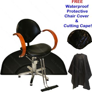 Barber Chair Mat Styling Station Beauty Hair Dryer Shampoo Bowl Salon Equipment