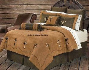 Western Cowhide Cross Cowboy Comforter Bedding Set