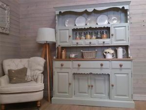 Solid Pine Shabby Chic Painted Welsh Dresser Kitchen Unit Furniture Farrow B