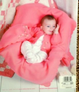 Pattern Quilt Quilting Cuddly Fleece Layette Baby Boy Girl Blanket Jacket Hat