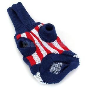 Pet Dog Turtleneck Sweater Knitwear Pullover w UK Flag Union Jack Pattern XS