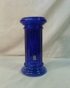 Pilgrim Art Glass Cobalt Blue Small Pillar Column Hand Blown Vase Old RARE Shape