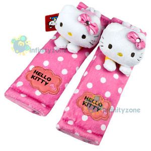 Sanrio Hello Kitty Plush Doll Safely Car Truck Seat Belt Cover One Pair