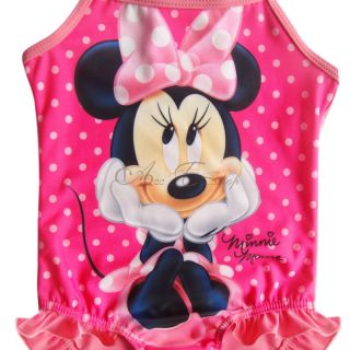 Girl Baby Polka Dots Minnie Mouse Swimsuit Swimwear Swimming Costume Sz 2 4 6 8