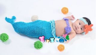 Cute Baby Girl Toddler Infant Mermaid Costume Set Photo Photography Prop 7 18MON