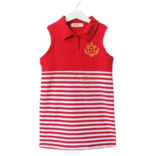 Baby Girl Kid Polo Striped Top Sailor Slim Dress Casual Costume One Piece Sz 2 6