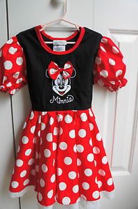 Disney Girls Minnie Mouse Toddler Costume Dress Size 4 5 Excellent Condition
