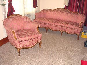 1920s Escargot Furniture  Roebuck Co Couch Chair Original Custom Built