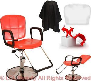 New Red Reclining Hydraulic Styling Barber Chair Shampoo Hair Salon Equipment