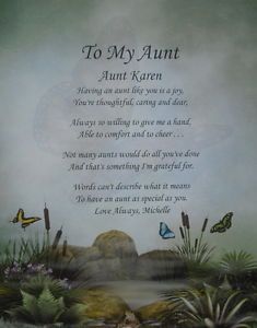 To My Aunt Personalized Poem Birthday or Christmas Gift Secret Garden Print Card