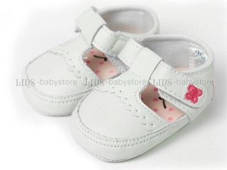 Newborn Infant Baby Girl White Mary Jane Dress Shoes A714