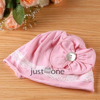 Cute Toddlers Infants Baby Girls Soft Cotton Beanie Flower Sun Hat Cap 3M to 2Y