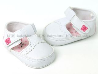 Newborn Infant Baby Girl White Mary Jane Dress Shoes A714