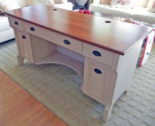 Christopher Lowell Shore Desk And Credenza Hutch