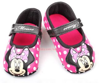 Baby Girls Polka Dot Minnie Mouse Walking Shoes Size 1 2 3