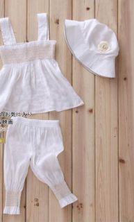 3pcs Kids Baby Girl Ruffletop Trousers Hat Set Outfit Princess Clothes 0 36Month