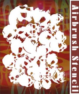 Skull Airbrush Stencil Pattern Artwork Car Paint Party T Shirt Decor 010026Y 9