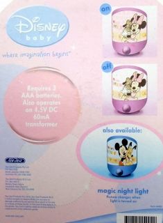 Disney Pink Baby Nightlight Girl Minnie Mouse Magic Picture Show Light New