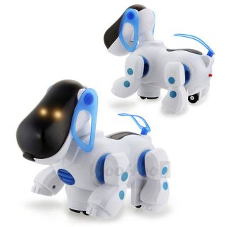 Blue Robot Robotic Electronic Walking Pet Dog Puppy Kids Toy with Music Light