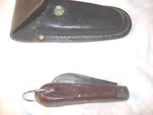 GG Klein Tools Chicago USA Hawkbill Knife with Leather Sheath